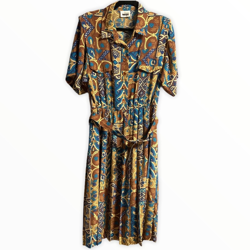 Vintage Leslie Fay Women's Shirtwaist Collar Dress